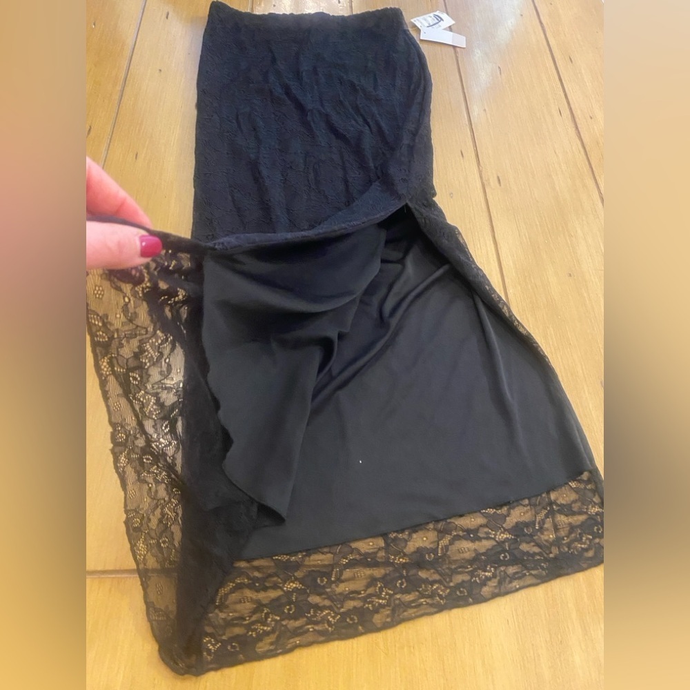 BP Women’s Black Midi Lace Skirt Elastic Waist New small - Picture 4 of 13